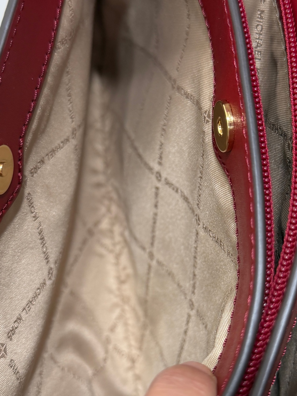 Michael Kors Trisha Medium Crossbody Bag-Cherry - Picture 10 of 16